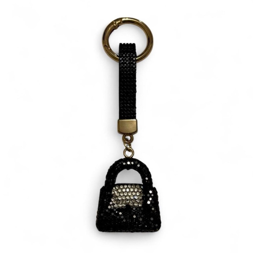 Elegant Black and Gold chunky Purse Keychain/Bag Charm